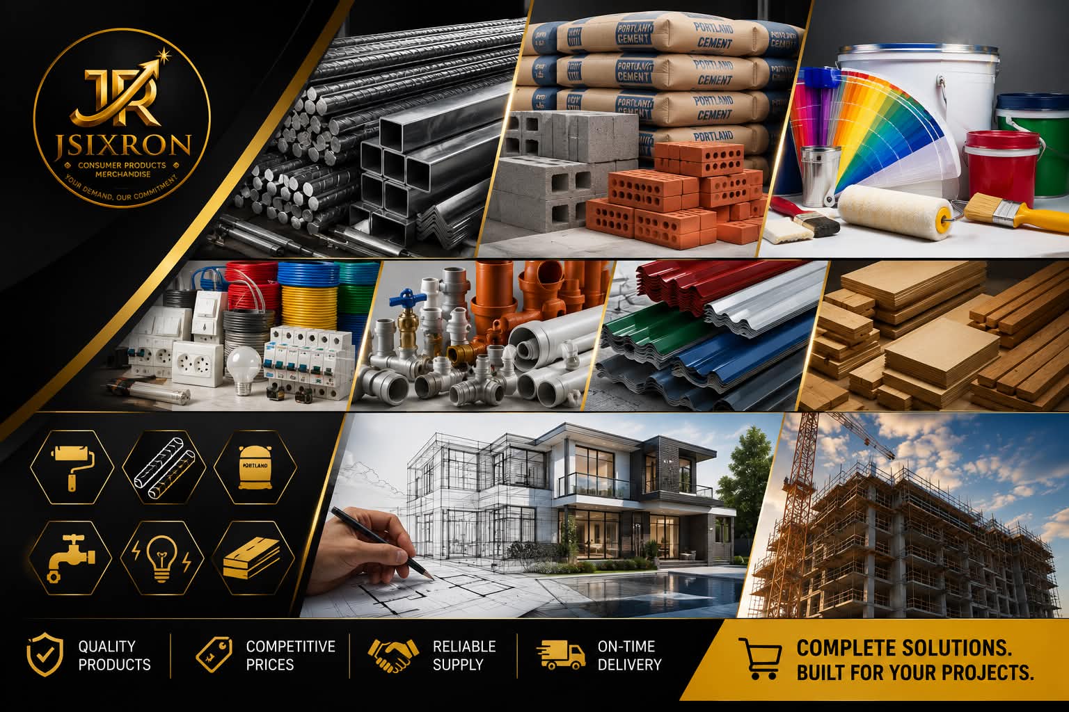 Cement and construction materials ready for delivery